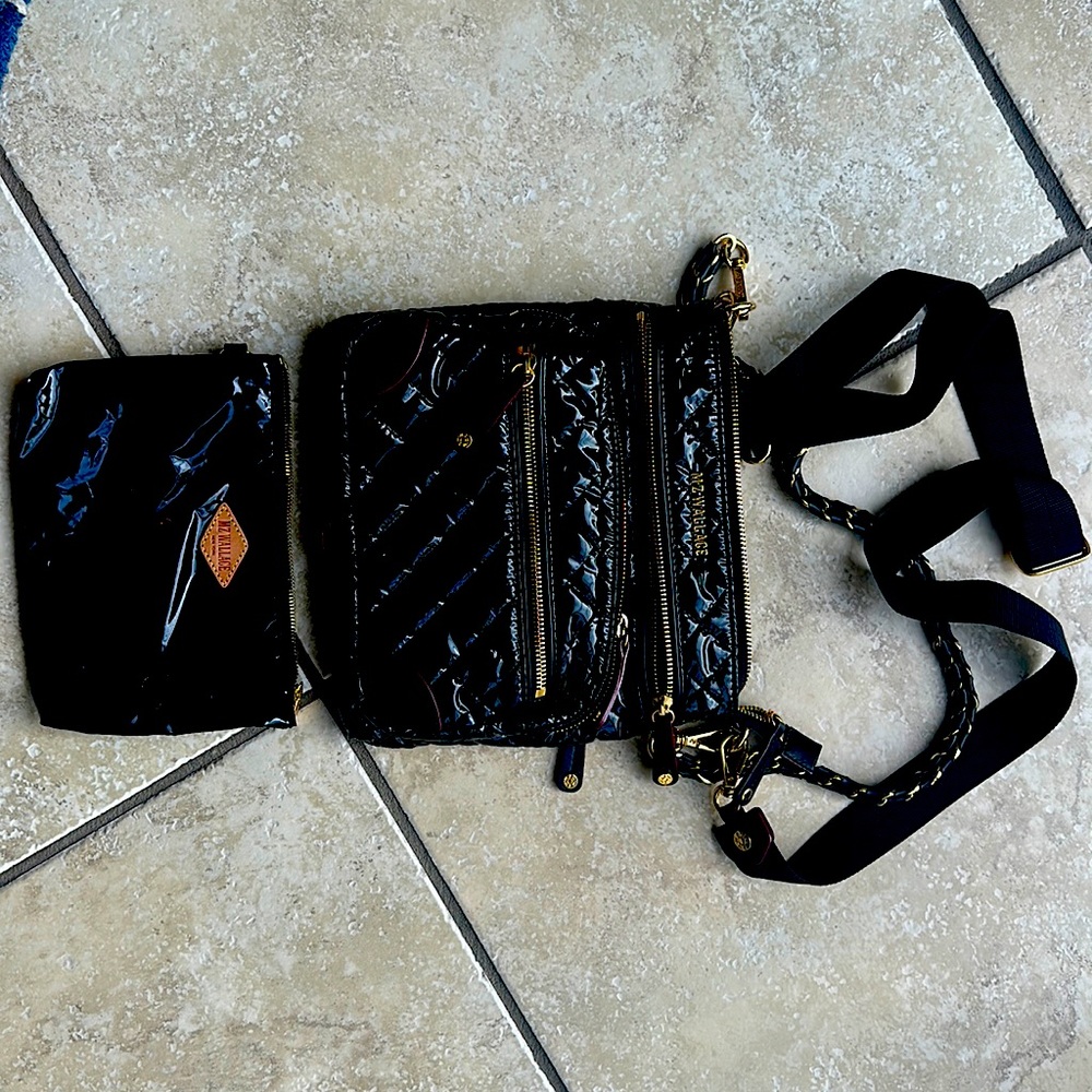 MZ Wallace Black Downtown Crosby Cross Body Handbag